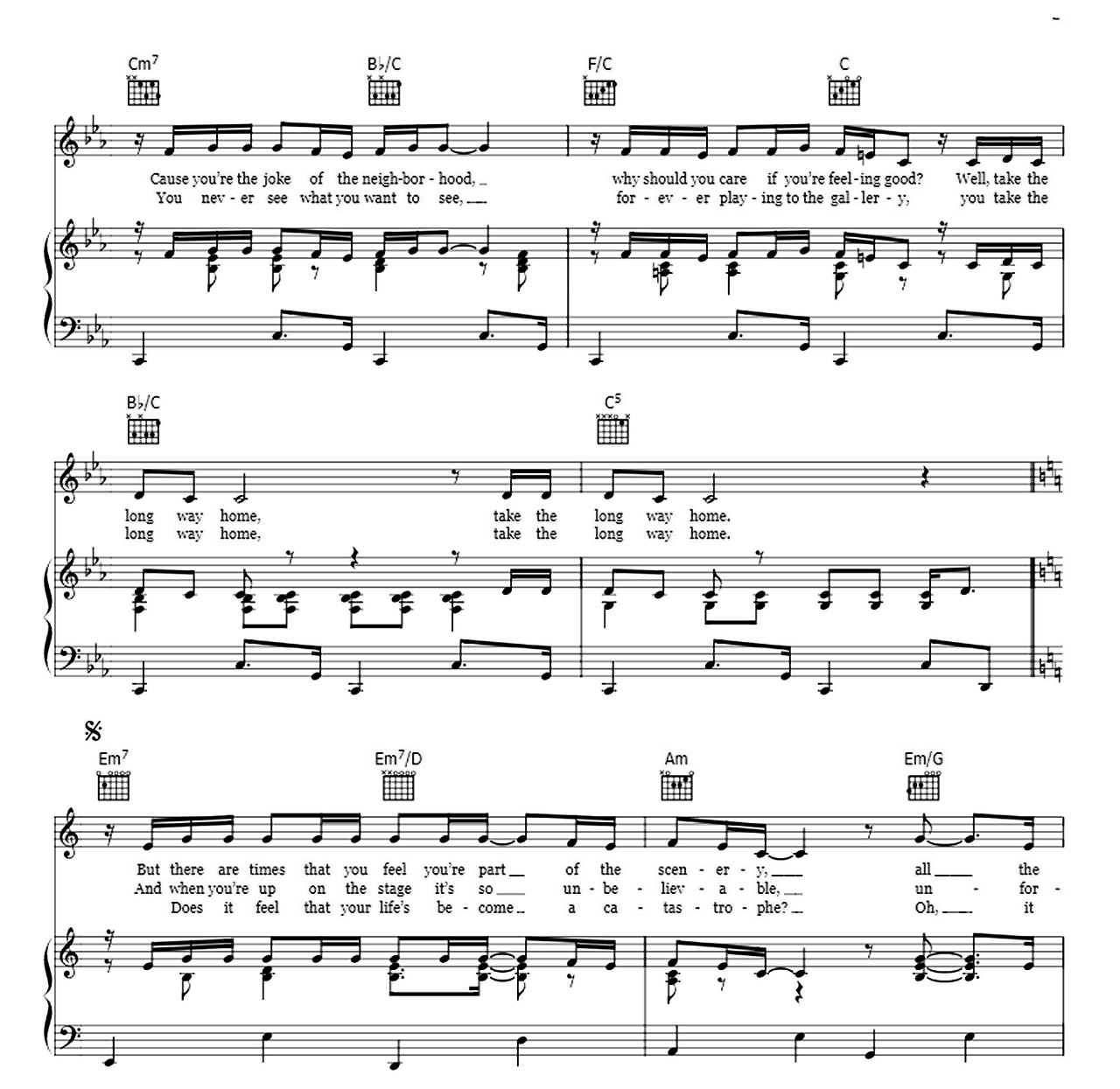 Take The Long Way Home sheet music 2