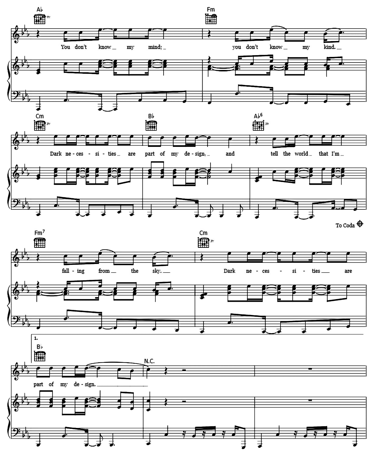 Dark Necessities sheet music 4