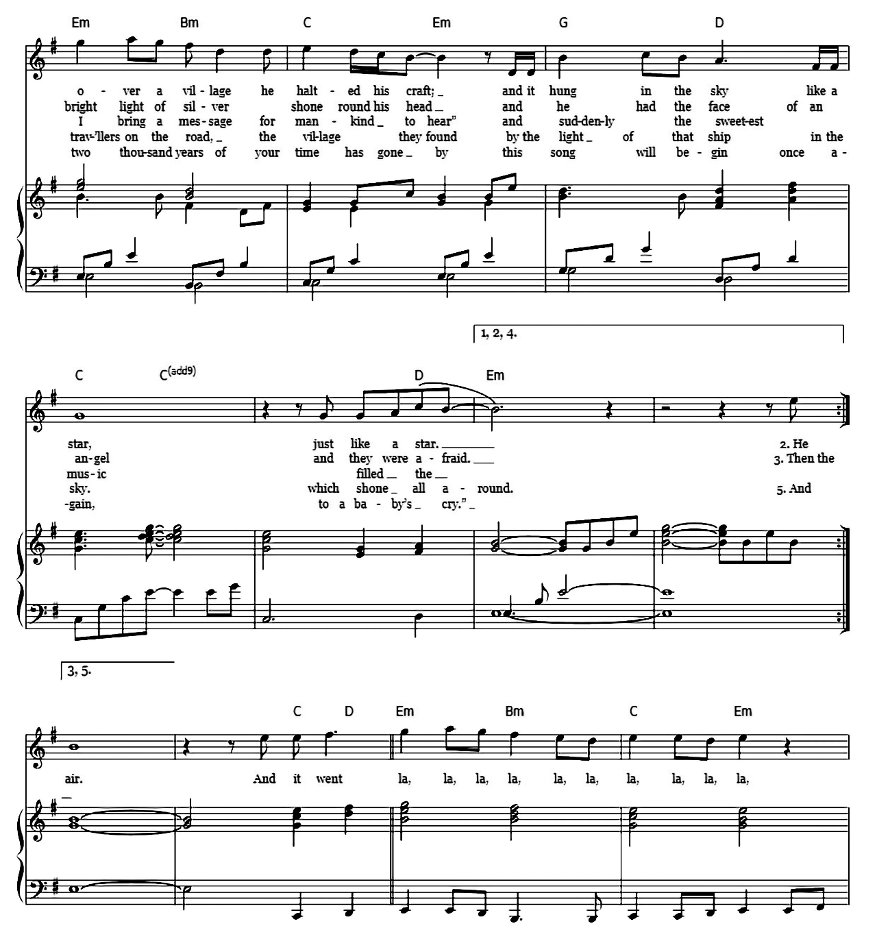 A Spaceman Came Travelling sheet music 2