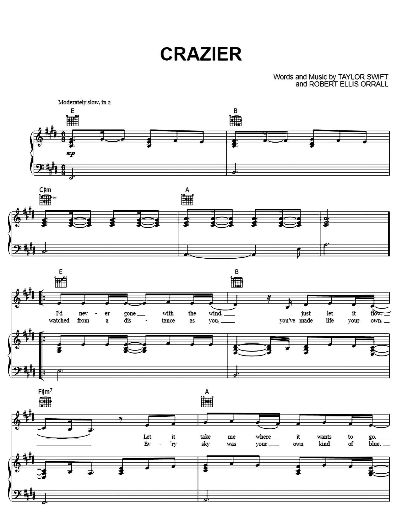 Crazier sheet music