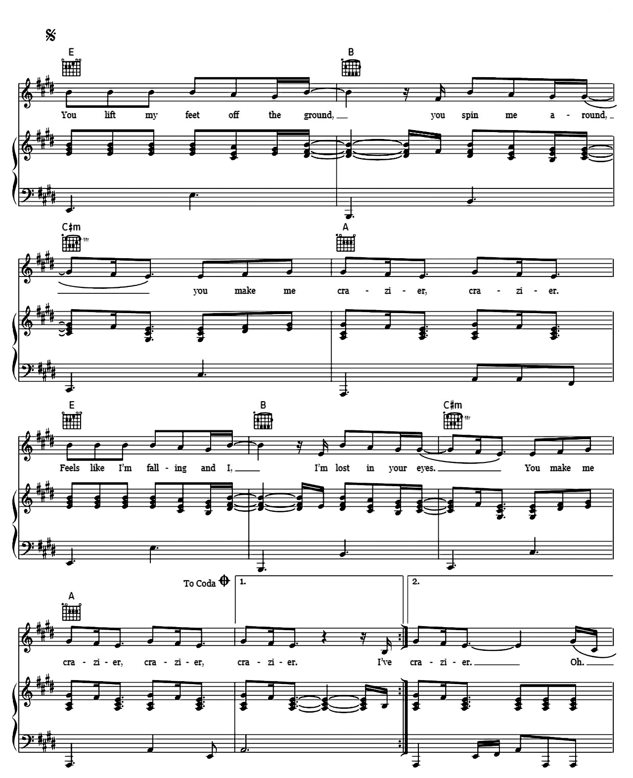 Crazier sheet music 3