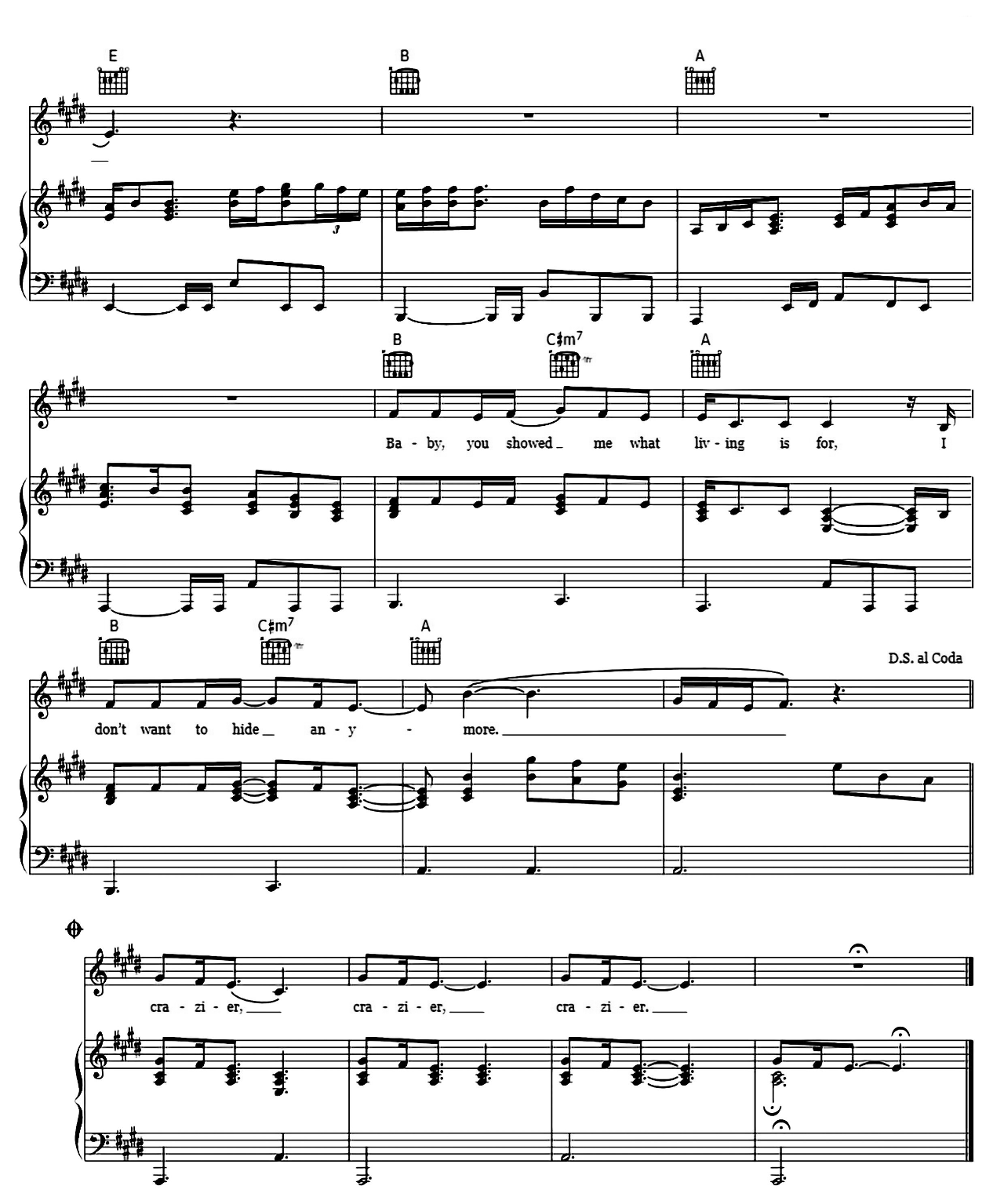 Crazier sheet music 4