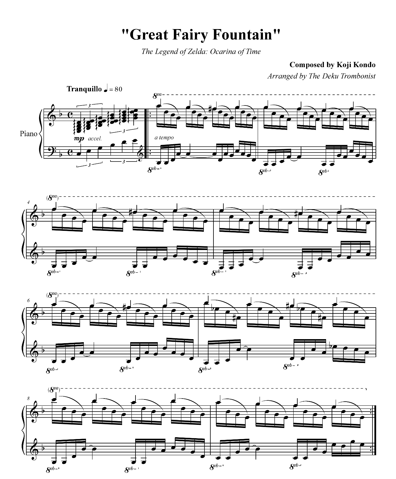 Great Fairy Fountain sheet music