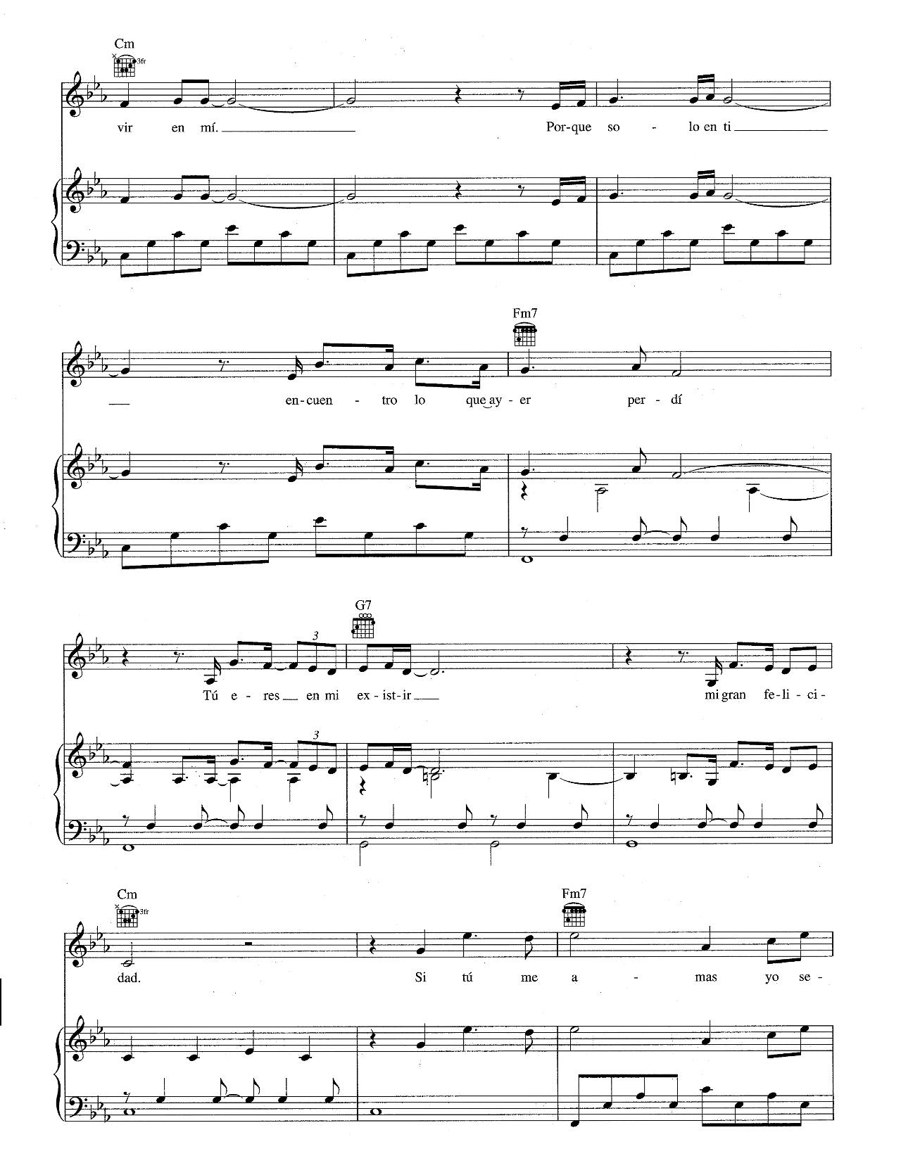 Si Tu Me Amas sheet music 2