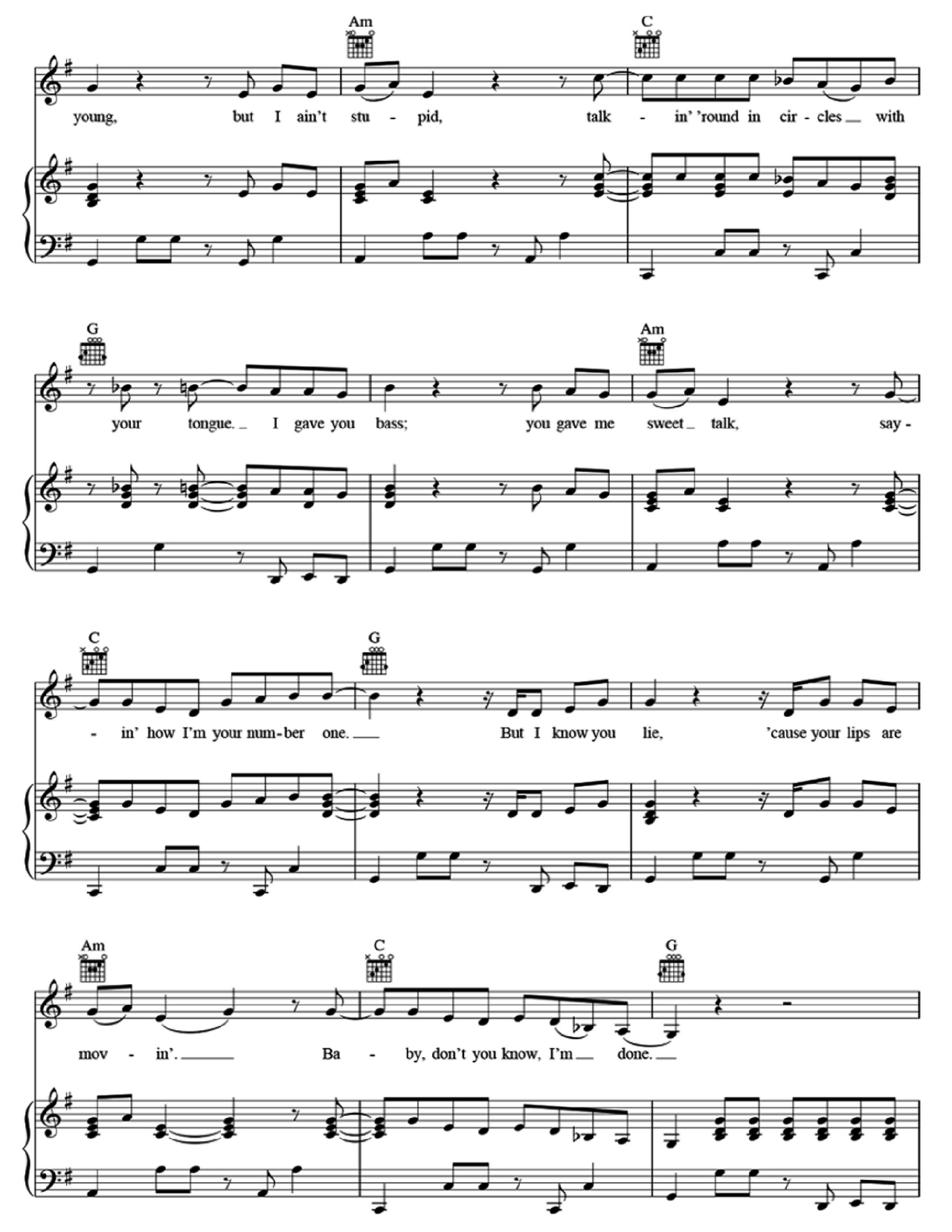 Lips Are Movin sheet music 3