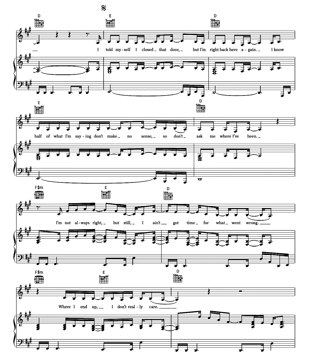 Thousand Miles sheet music 2