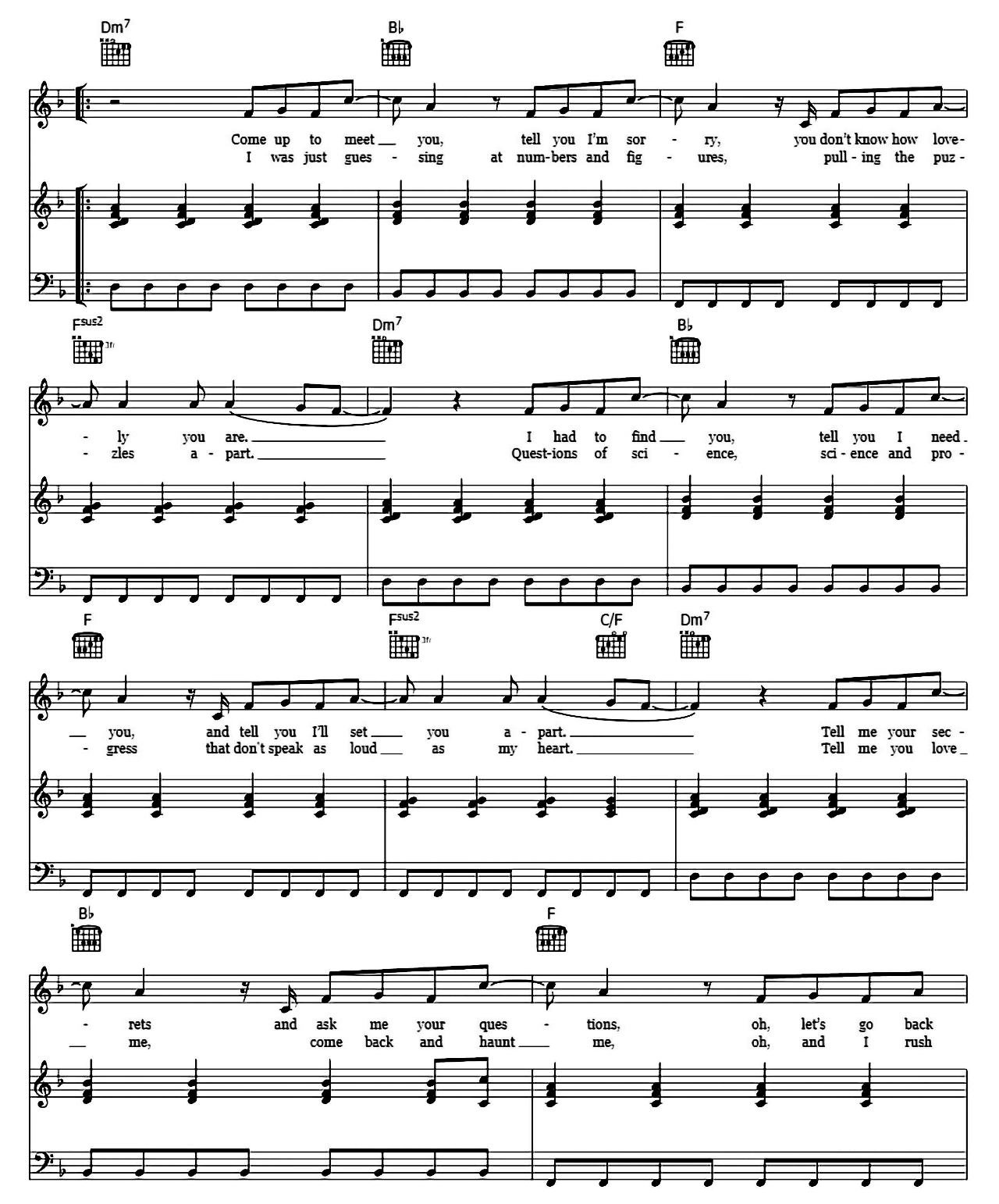 The Scientist sheet music 2