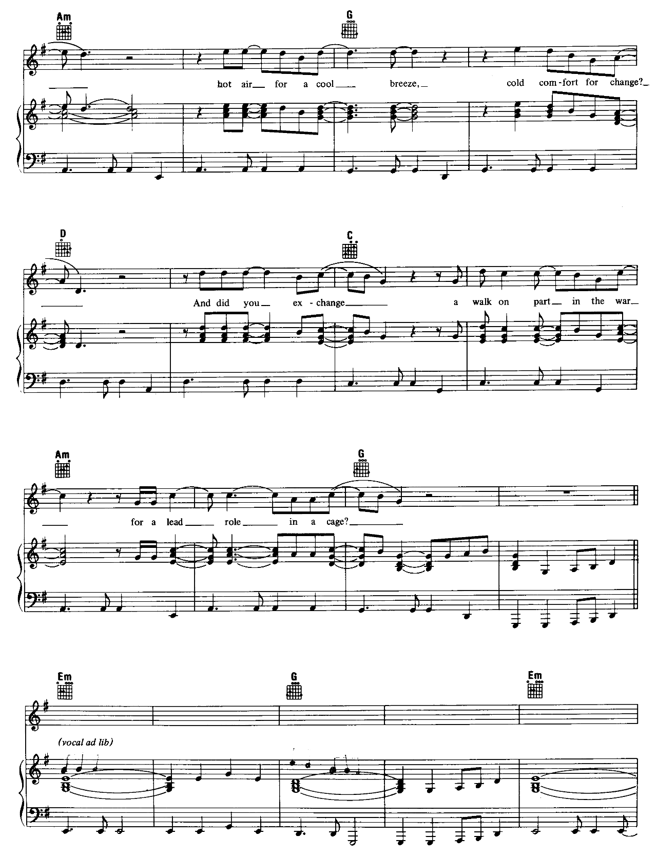 Wish You Were Here sheet music 3