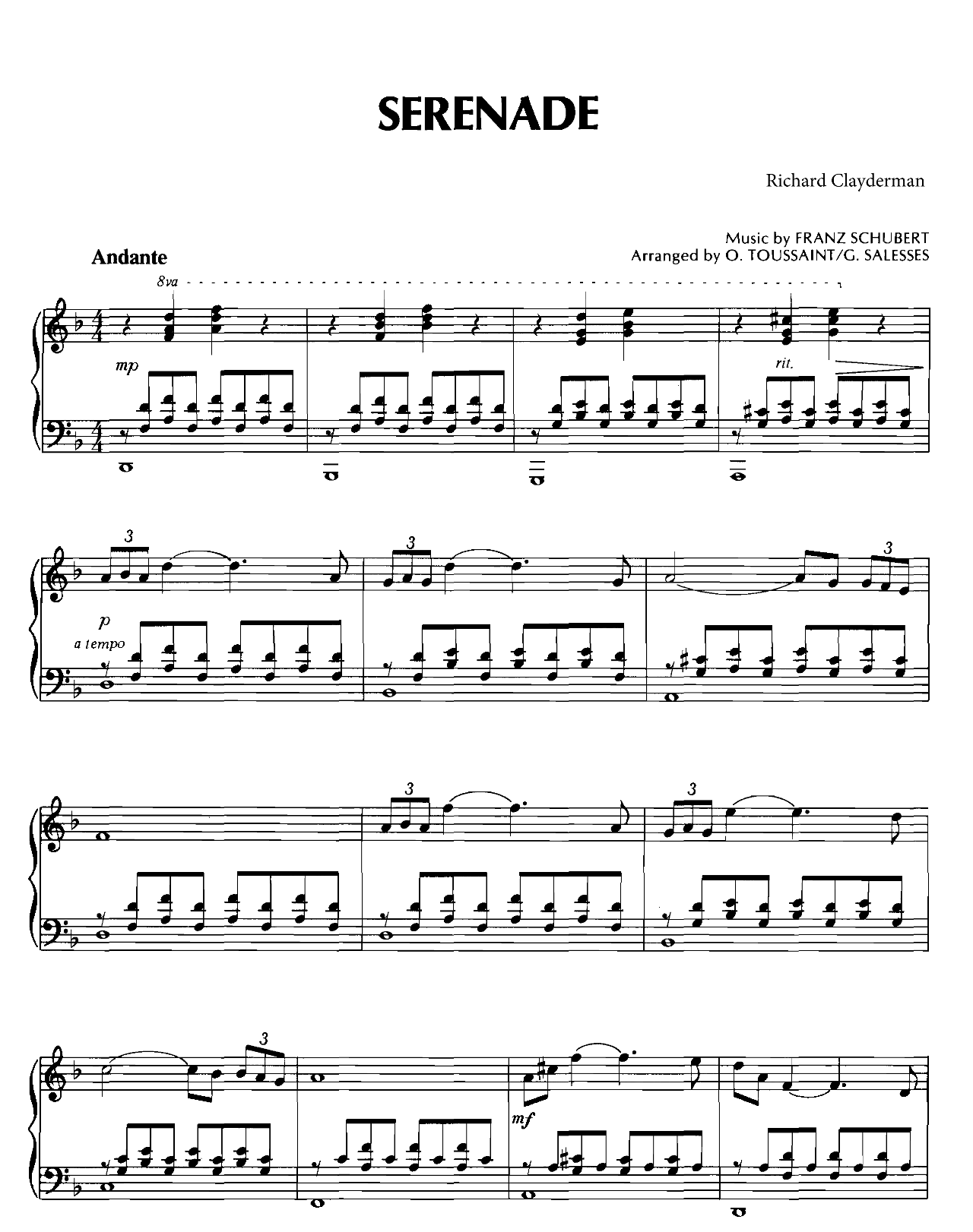 Serenade sheet music