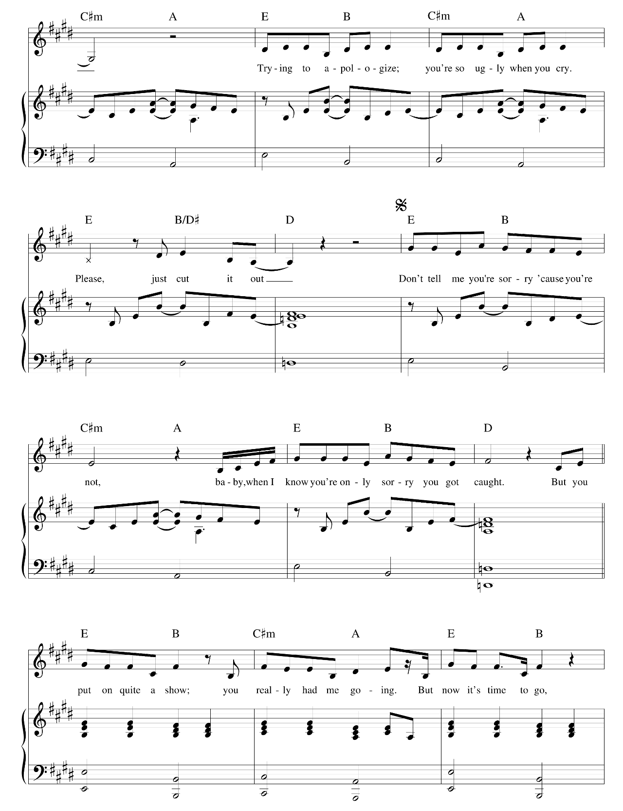 Take A Bow sheet music 2