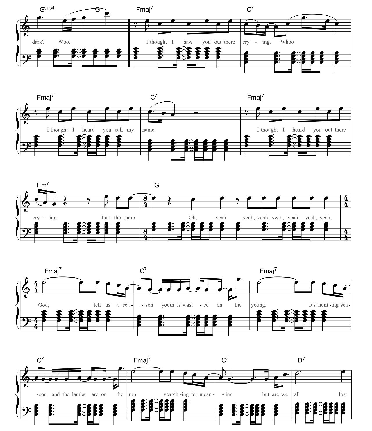 Lost Stars sheet music 4