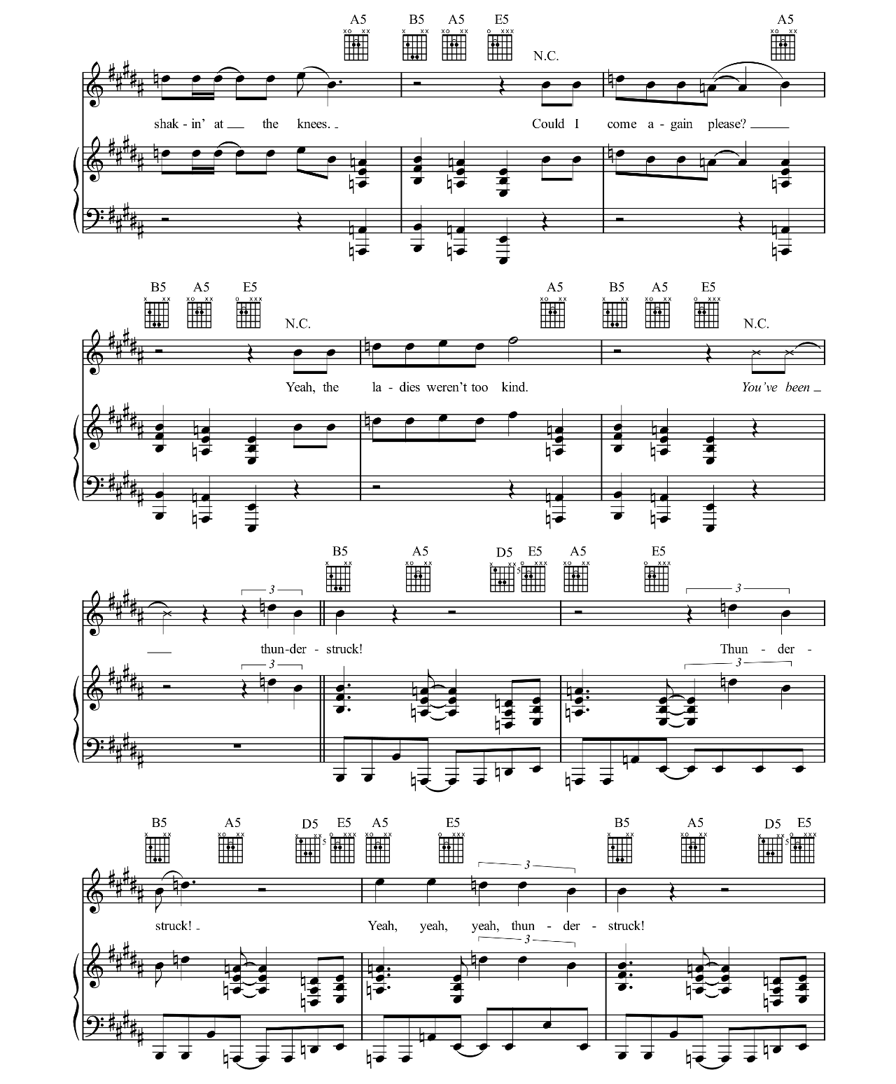 Thunderstruck sheet music 6