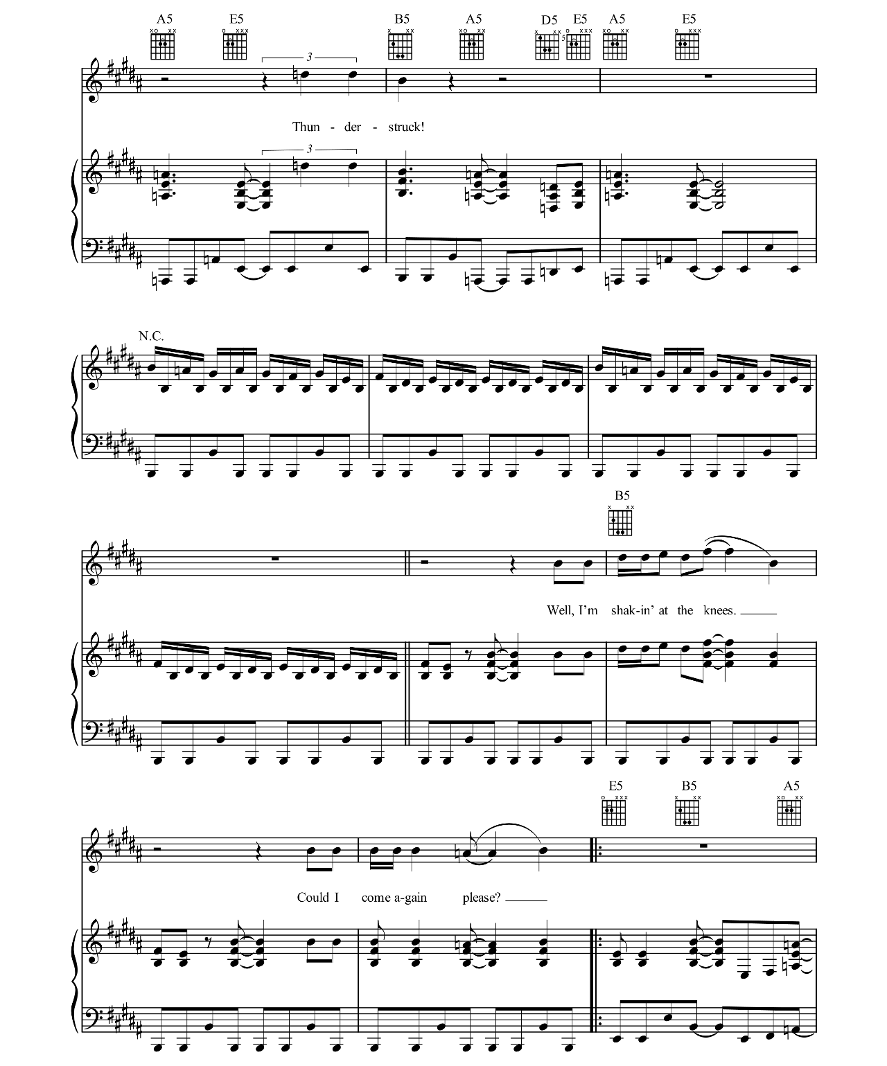 Thunderstruck sheet music 7