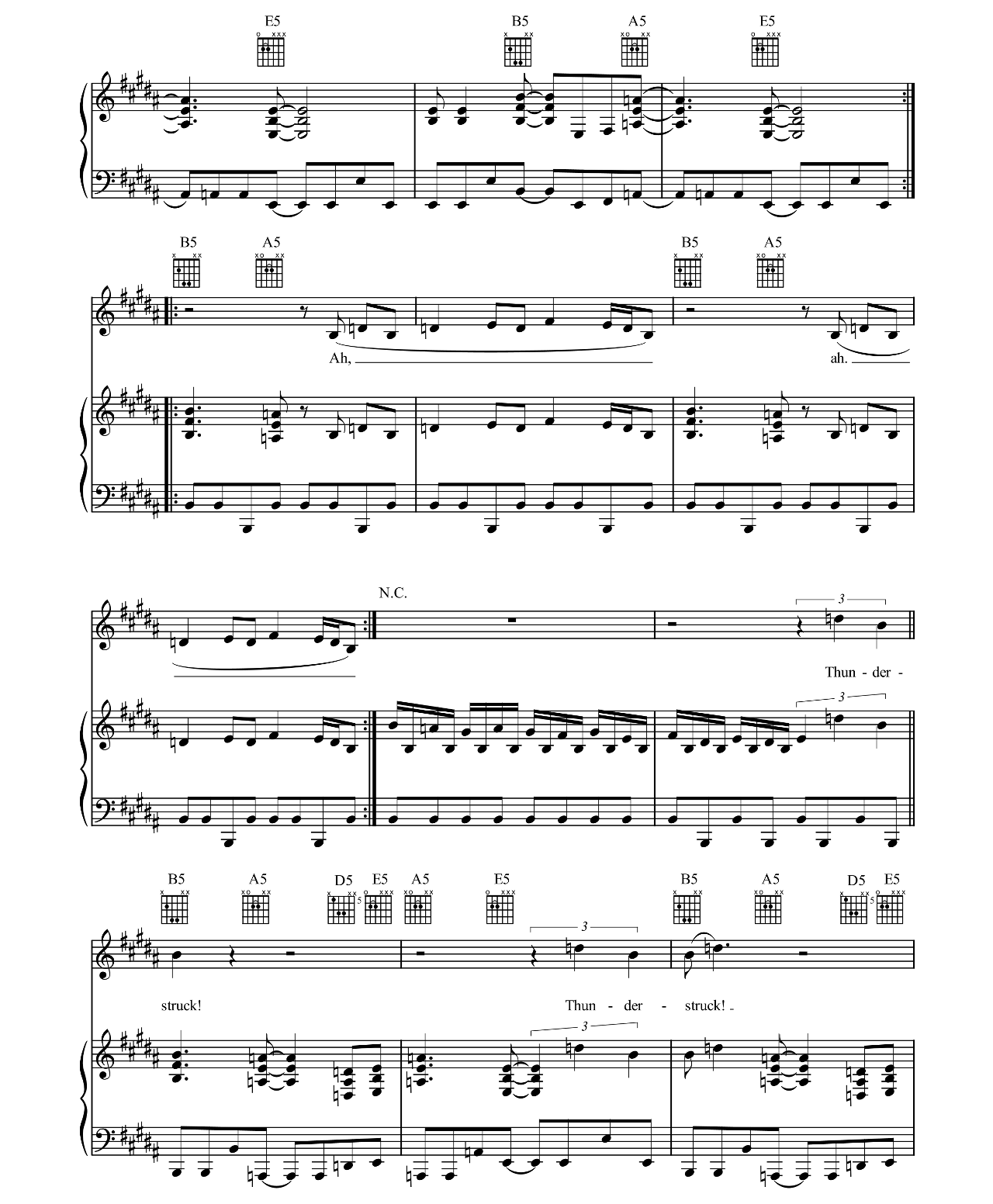 Thunderstruck sheet music 8