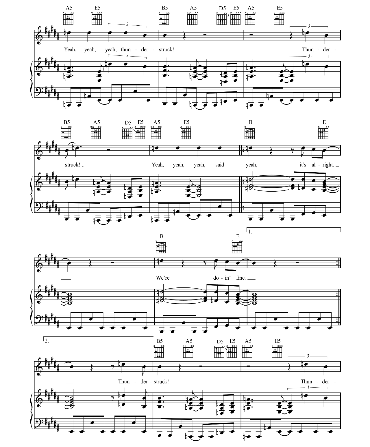 Thunderstruck sheet music 9
