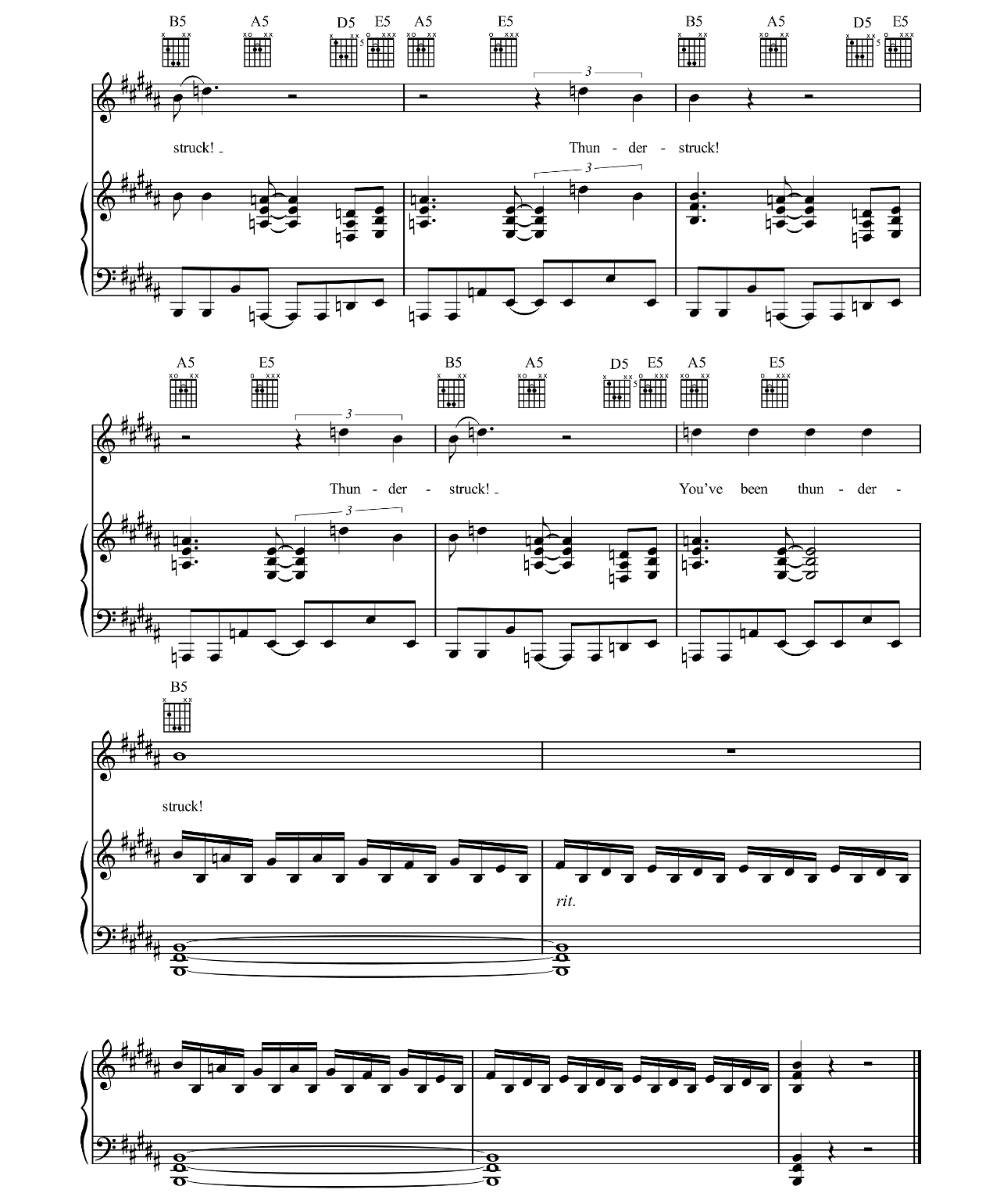 Thunderstruck sheet music 10