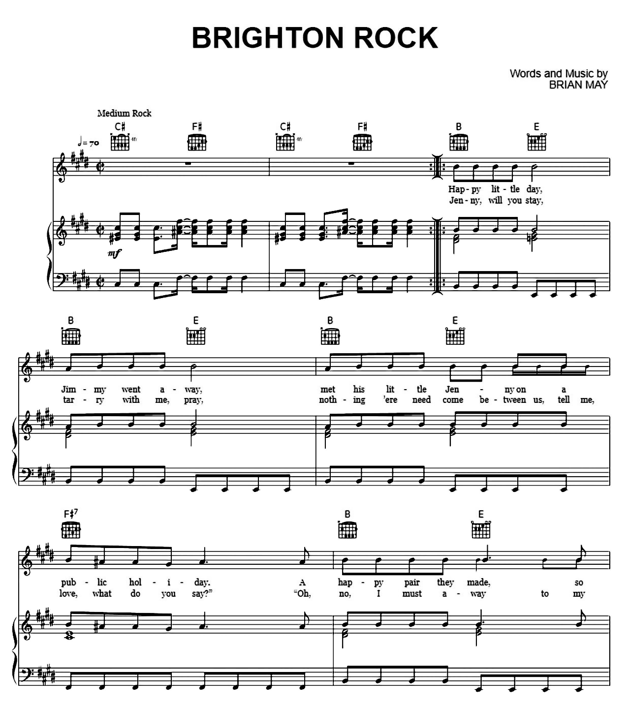Brighton Rock sheet music
