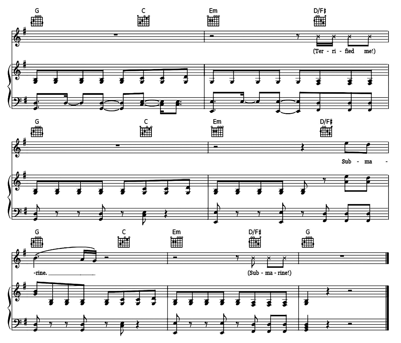 Submarines sheet music 6