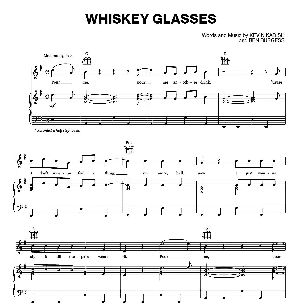 Whiskey Glasses sheet music