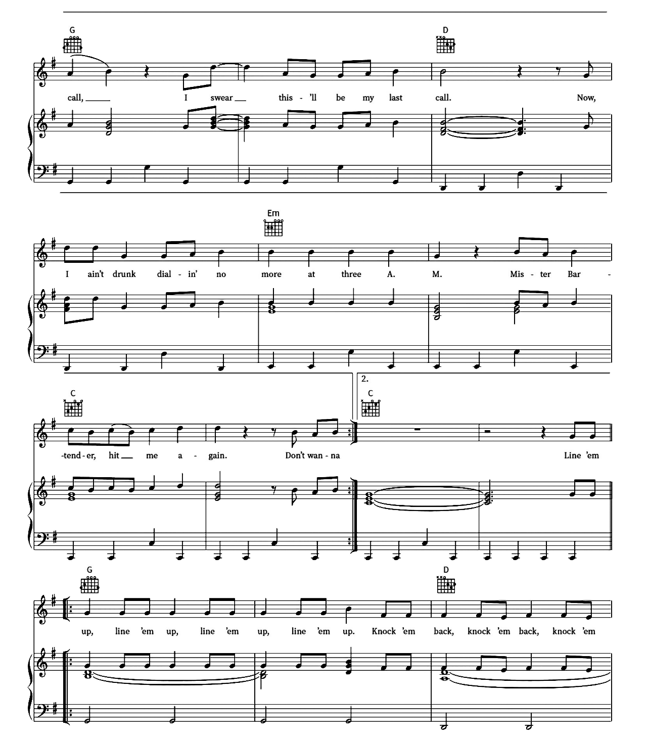 Whiskey Glasses sheet music 5