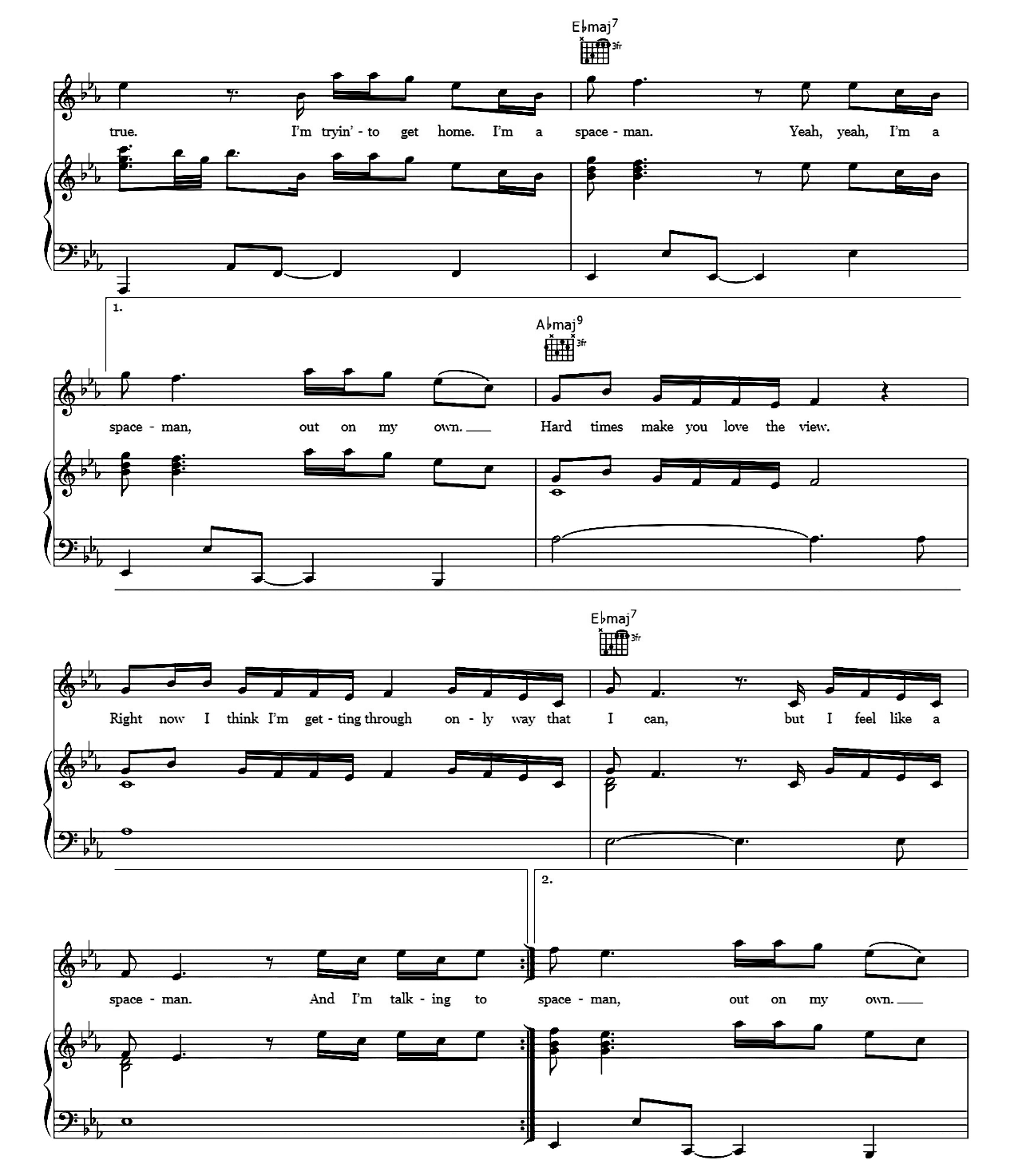 Spaceman sheet music 6