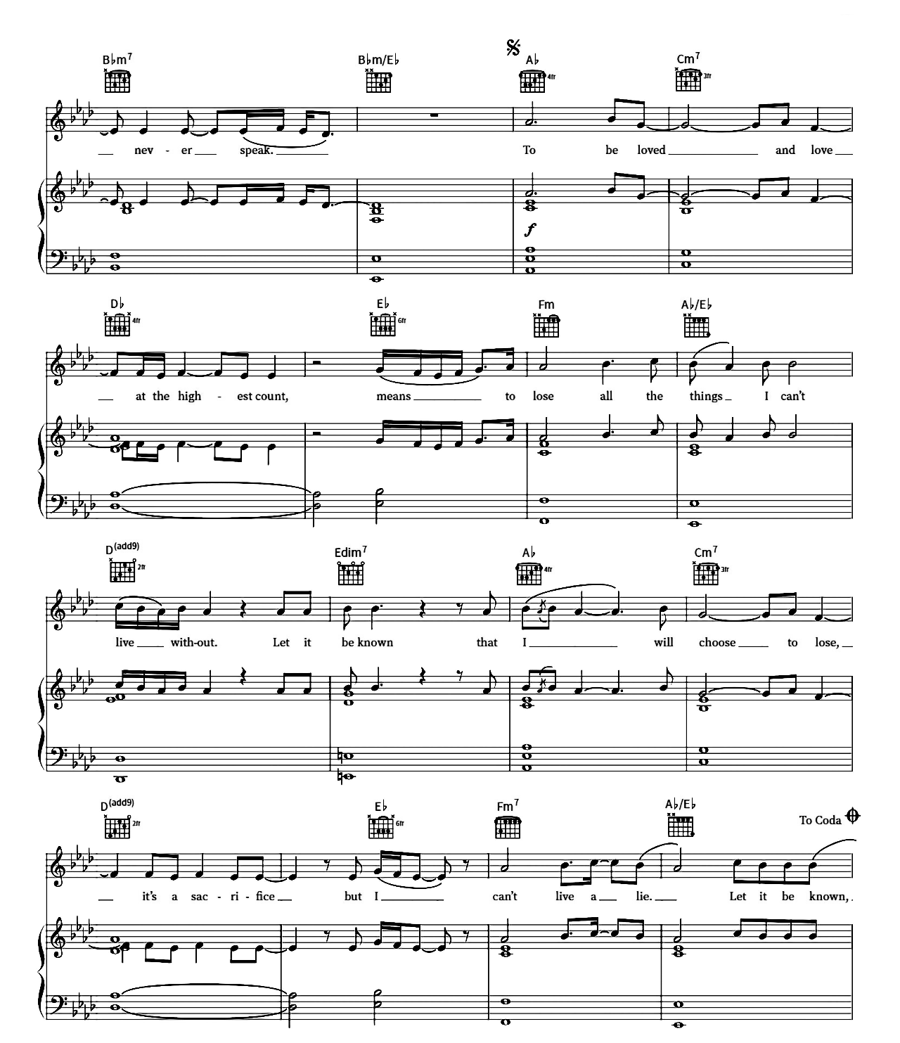 To Be Loved sheet music 3