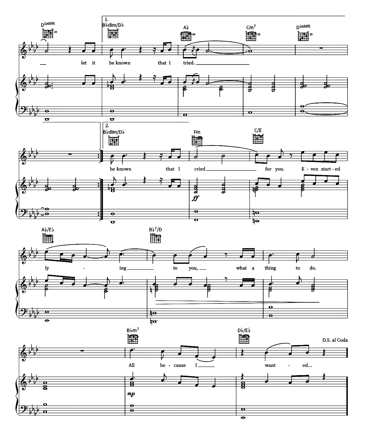 To Be Loved sheet music 4
