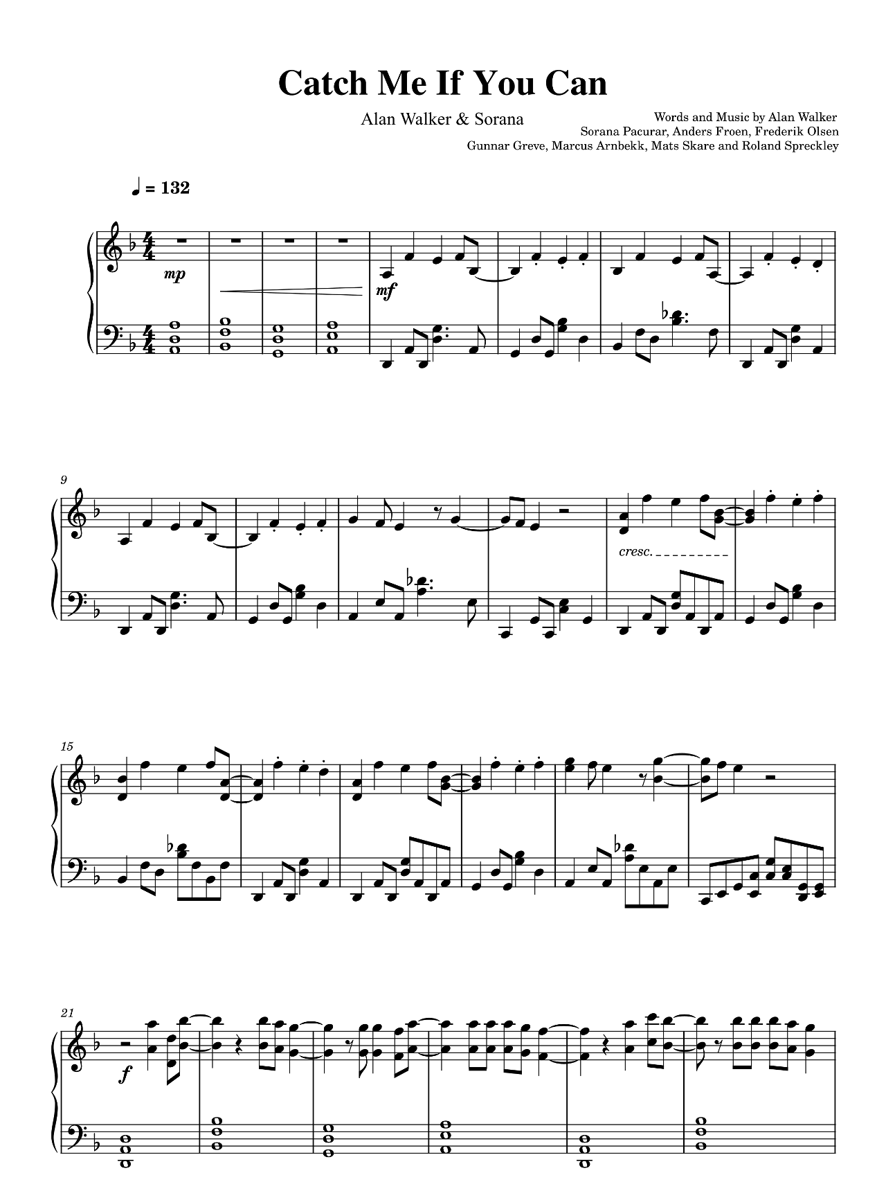 Catch Me If You Can sheet music
