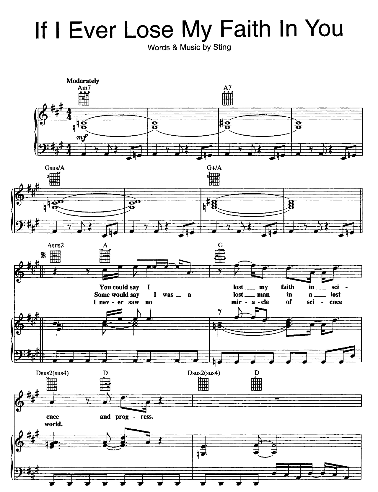 If I Ever Lose My Faith In You sheet music