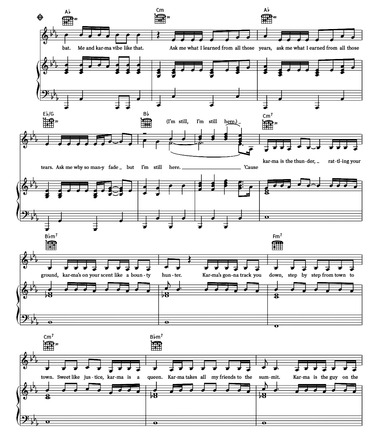Karma sheet music 4