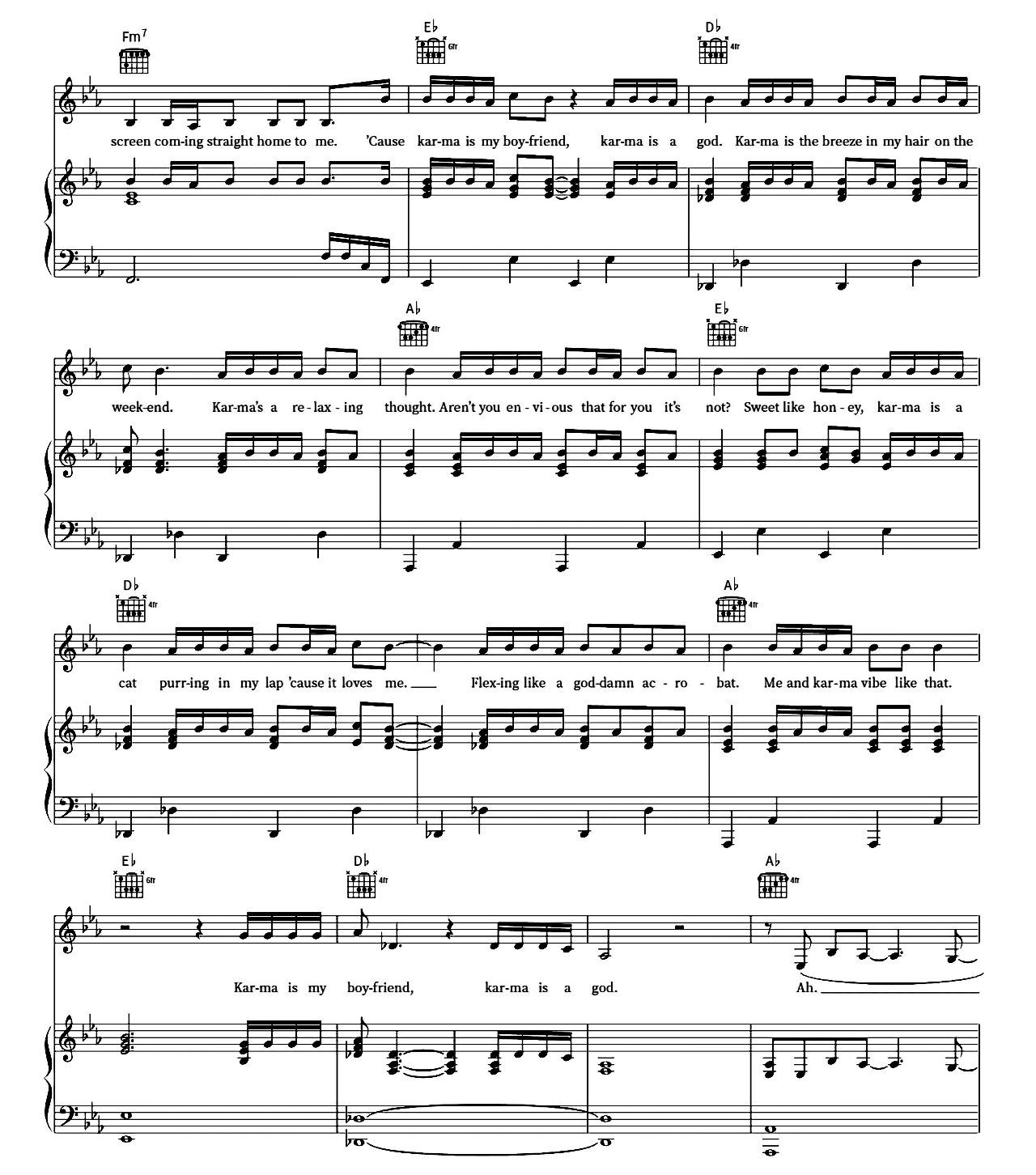 Karma sheet music 5