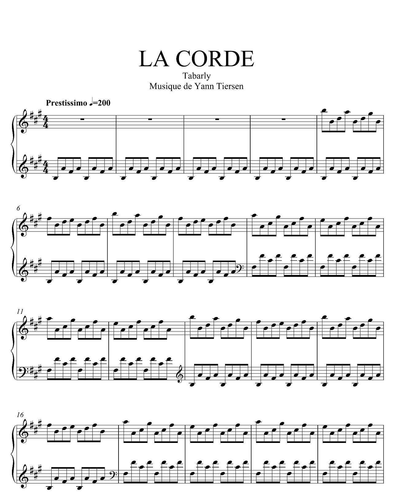 La Corde (from Tabarly) sheet music