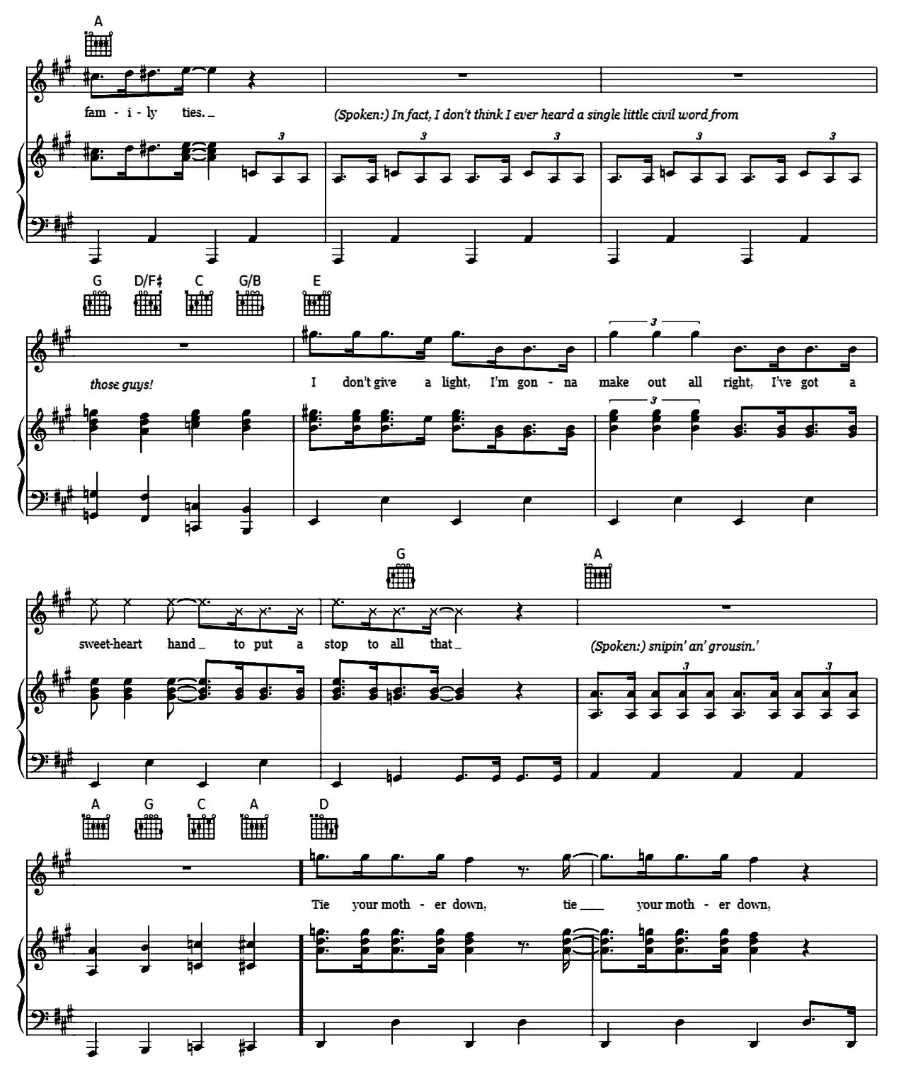 Tie Your Mother Down sheet music 4