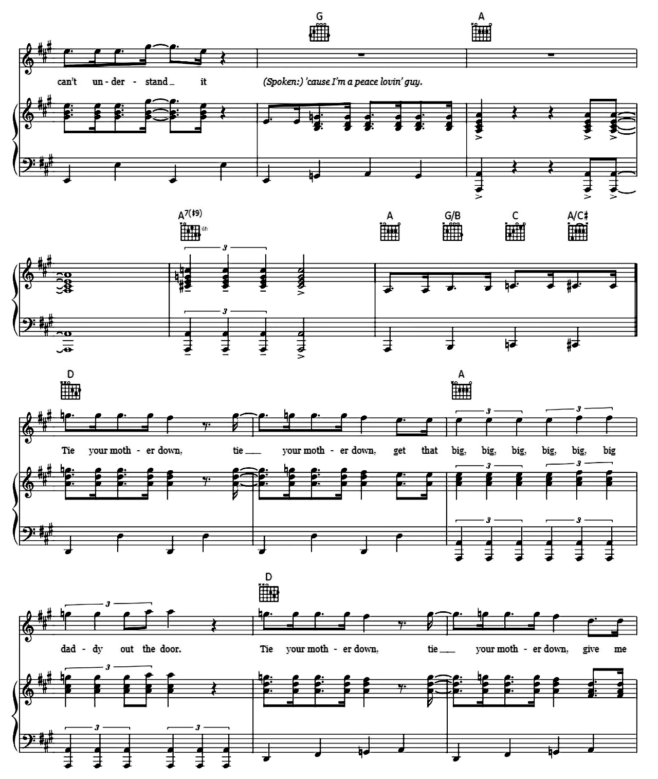 Tie Your Mother Down sheet music 6