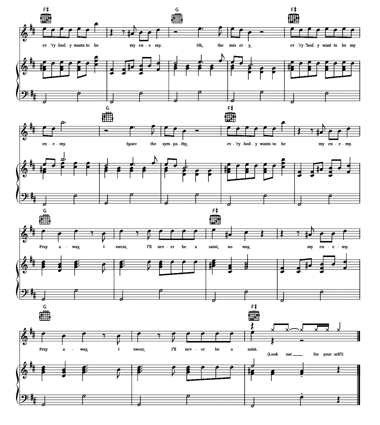 Enemy sheet music 4