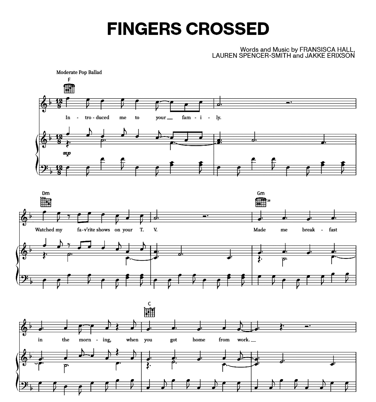 Fingers Crossed sheet music