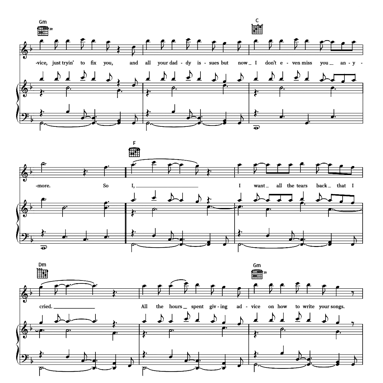 Fingers Crossed sheet music 3