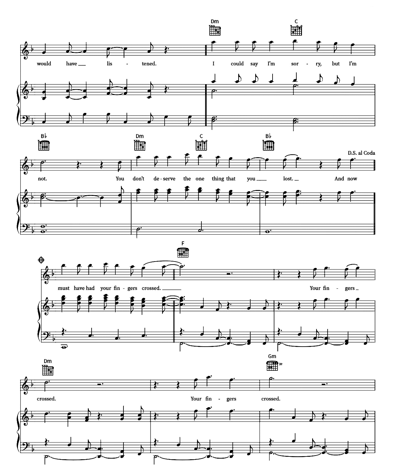 Fingers Crossed sheet music 5