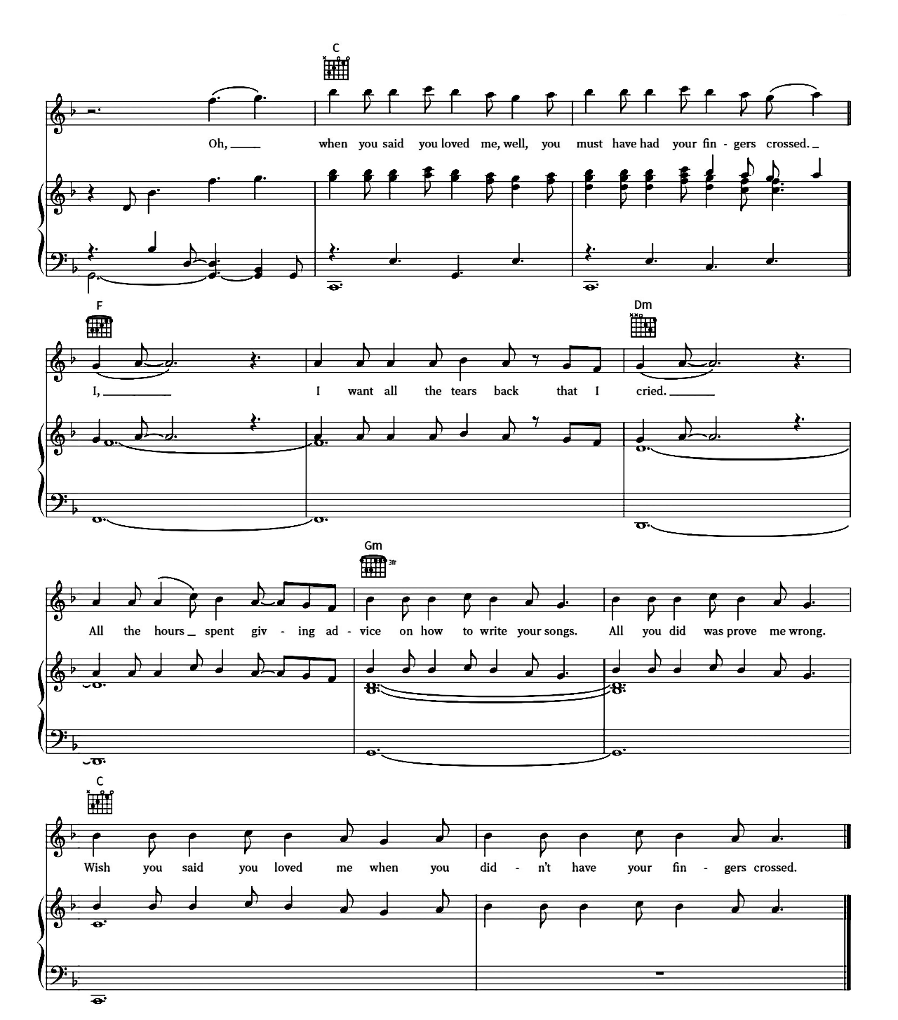 Fingers Crossed sheet music 6