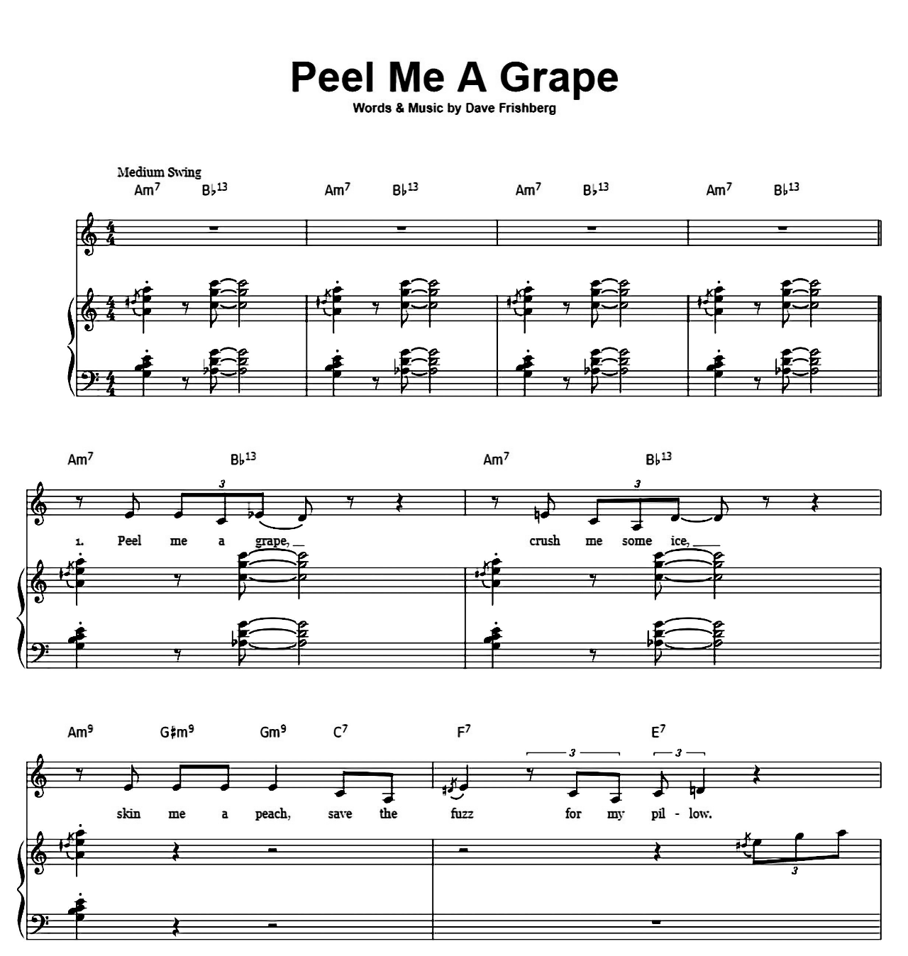 Peel Me A Grape sheet music