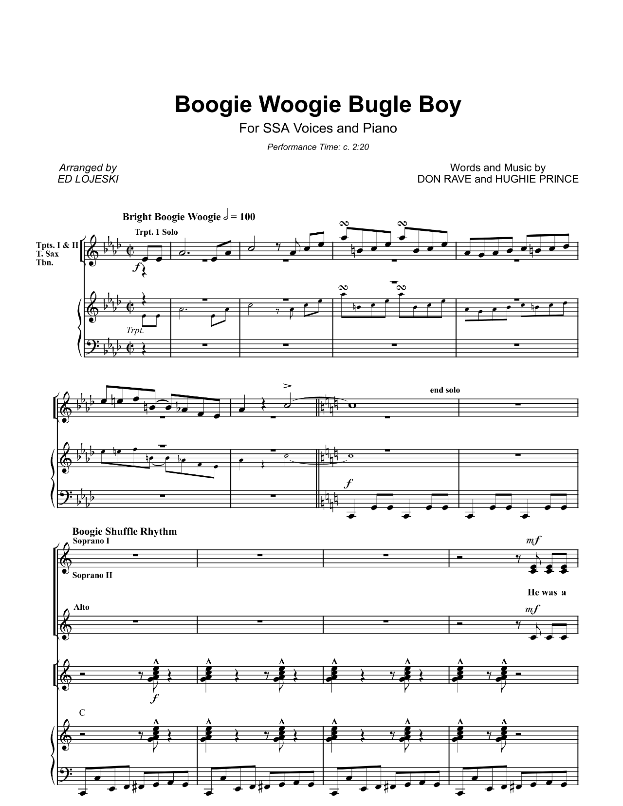 Boogie Woogie Bugle Boy sheet music