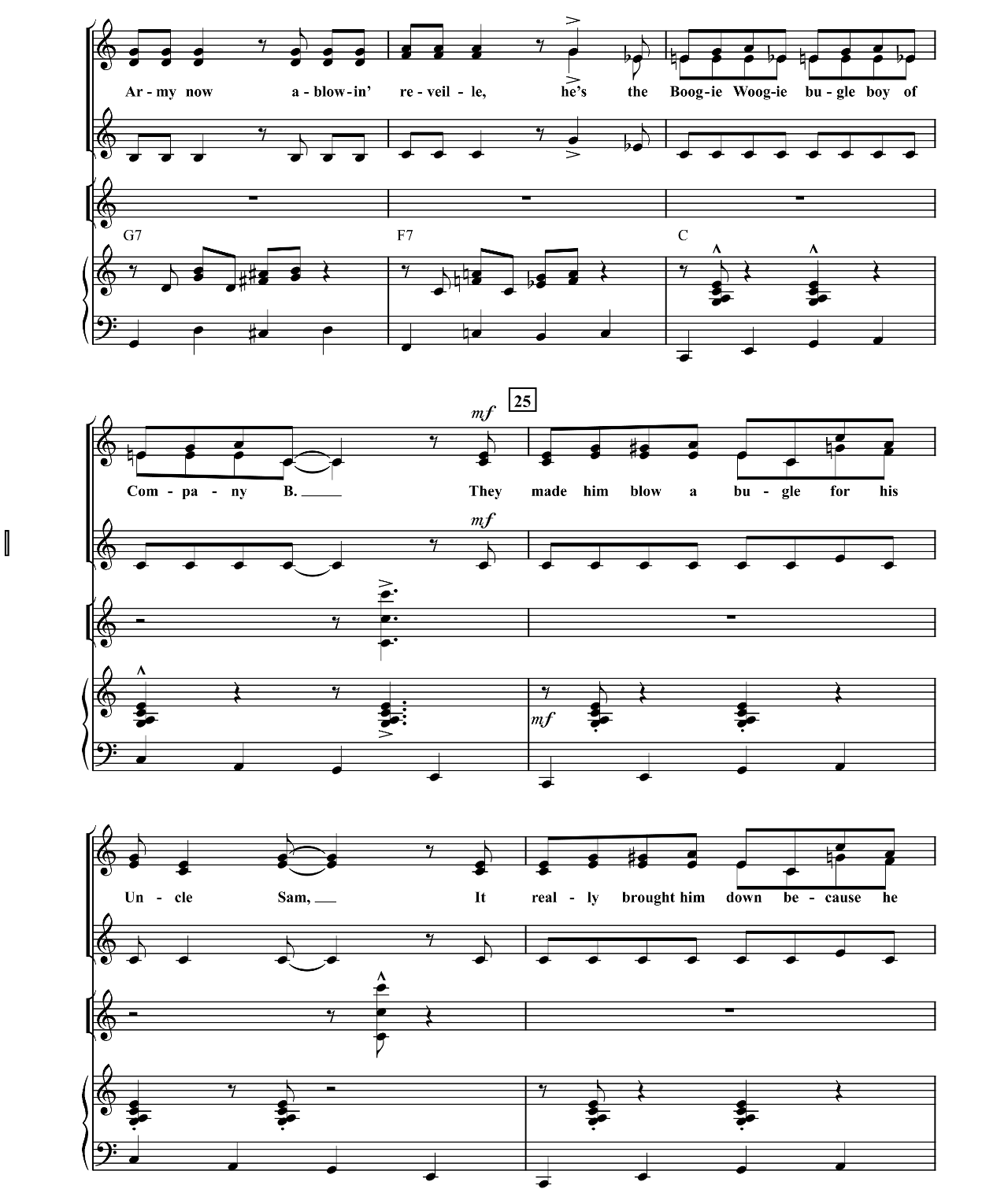 Boogie Woogie Bugle Boy sheet music 3