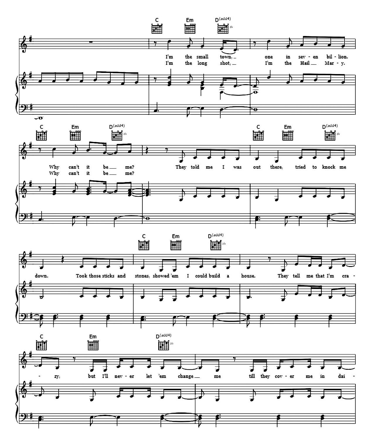 Daisies sheet music 2