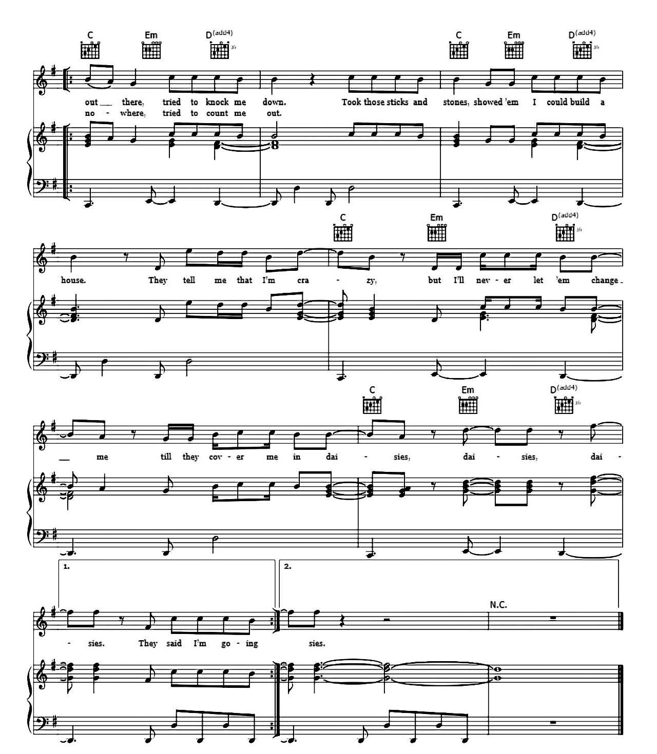 Daisies sheet music 5