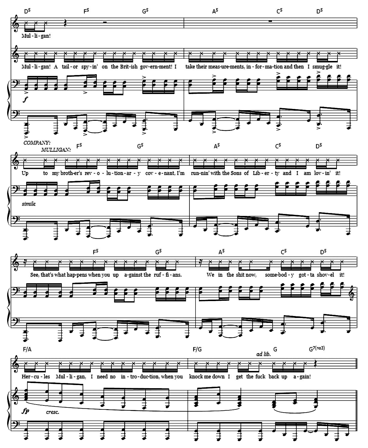 Yorktown (from Hamilton) sheet music 9