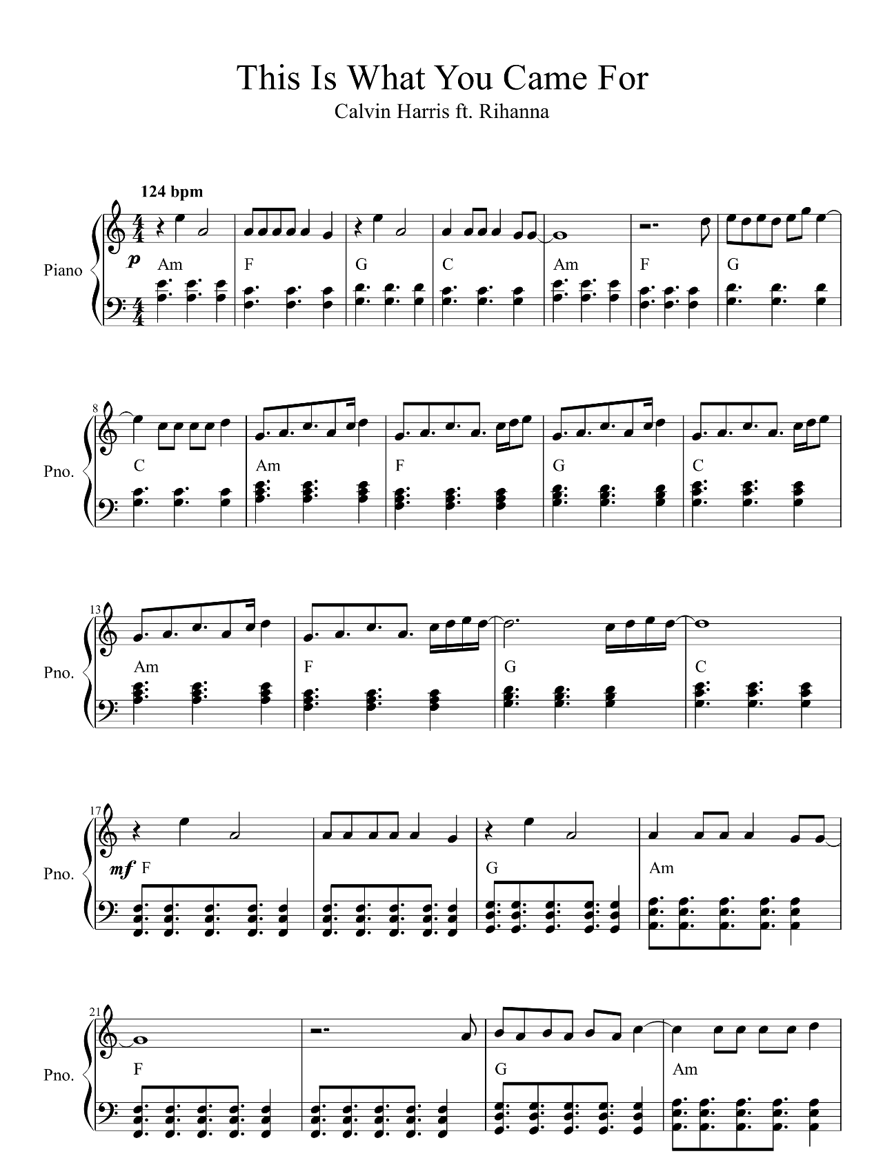 This Is What You Came For sheet music