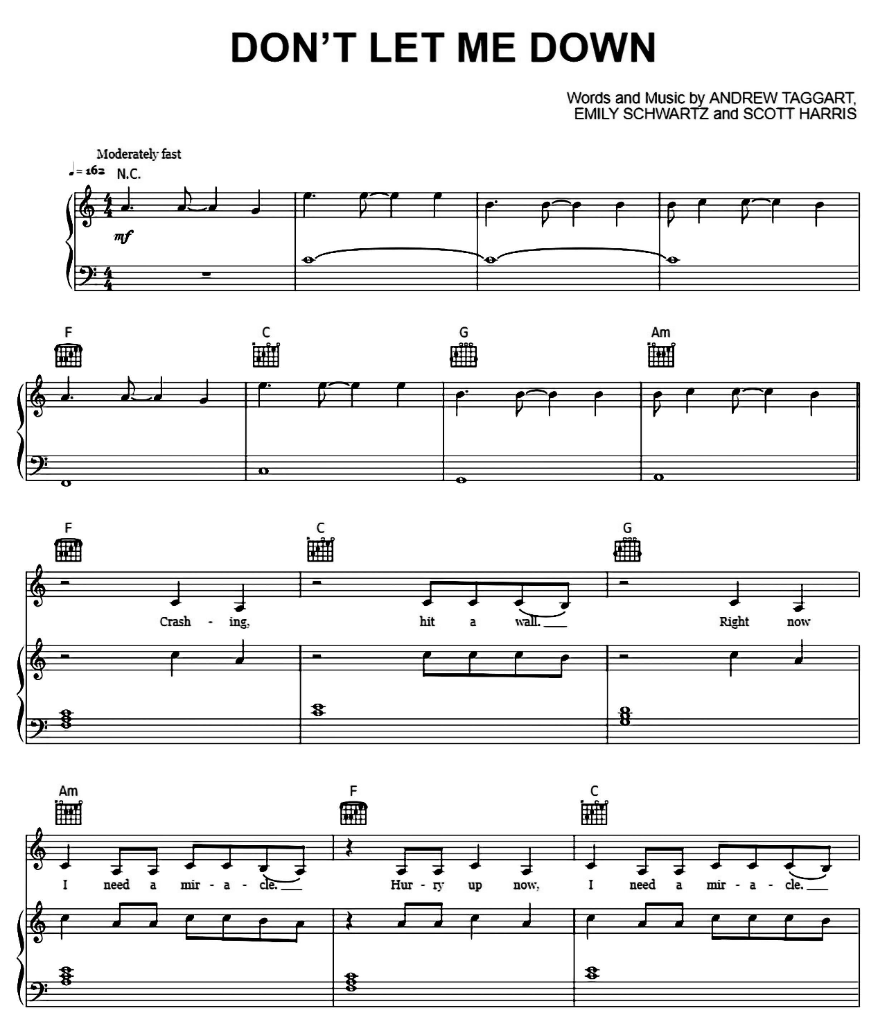Don't Let Me Down sheet music