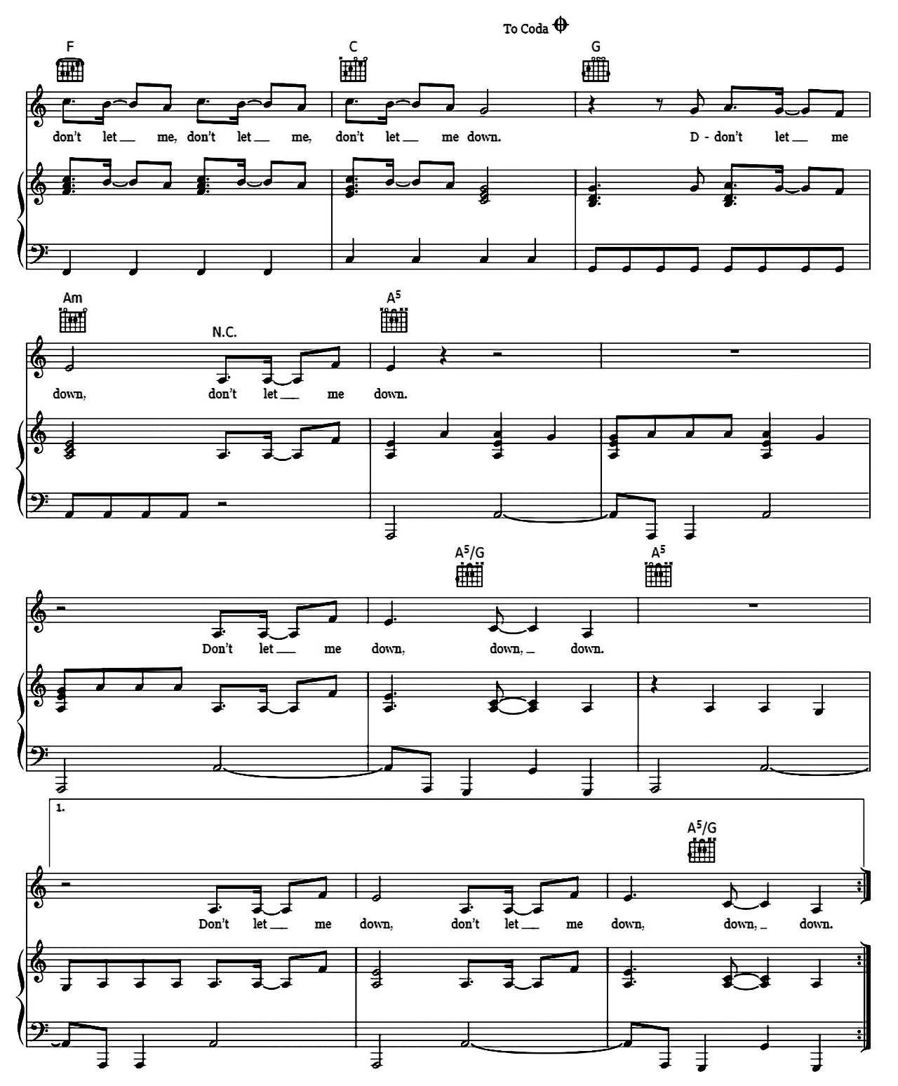 Don't Let Me Down sheet music 4