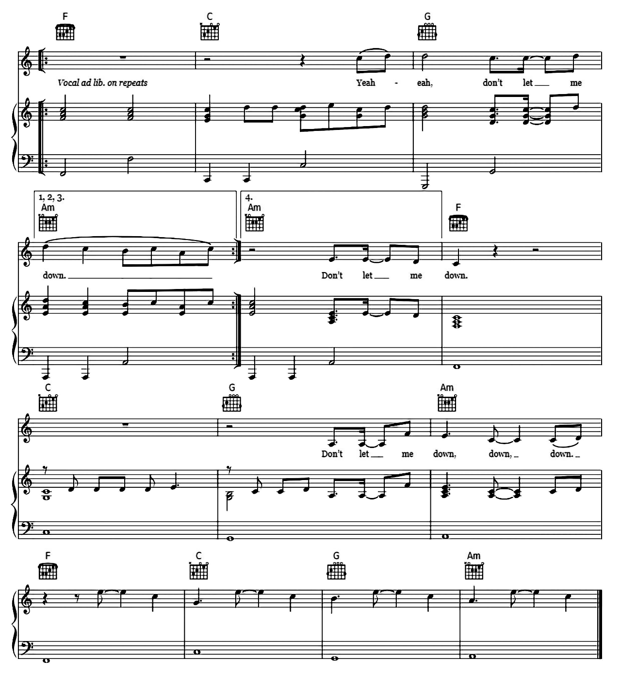 Don't Let Me Down sheet music 7