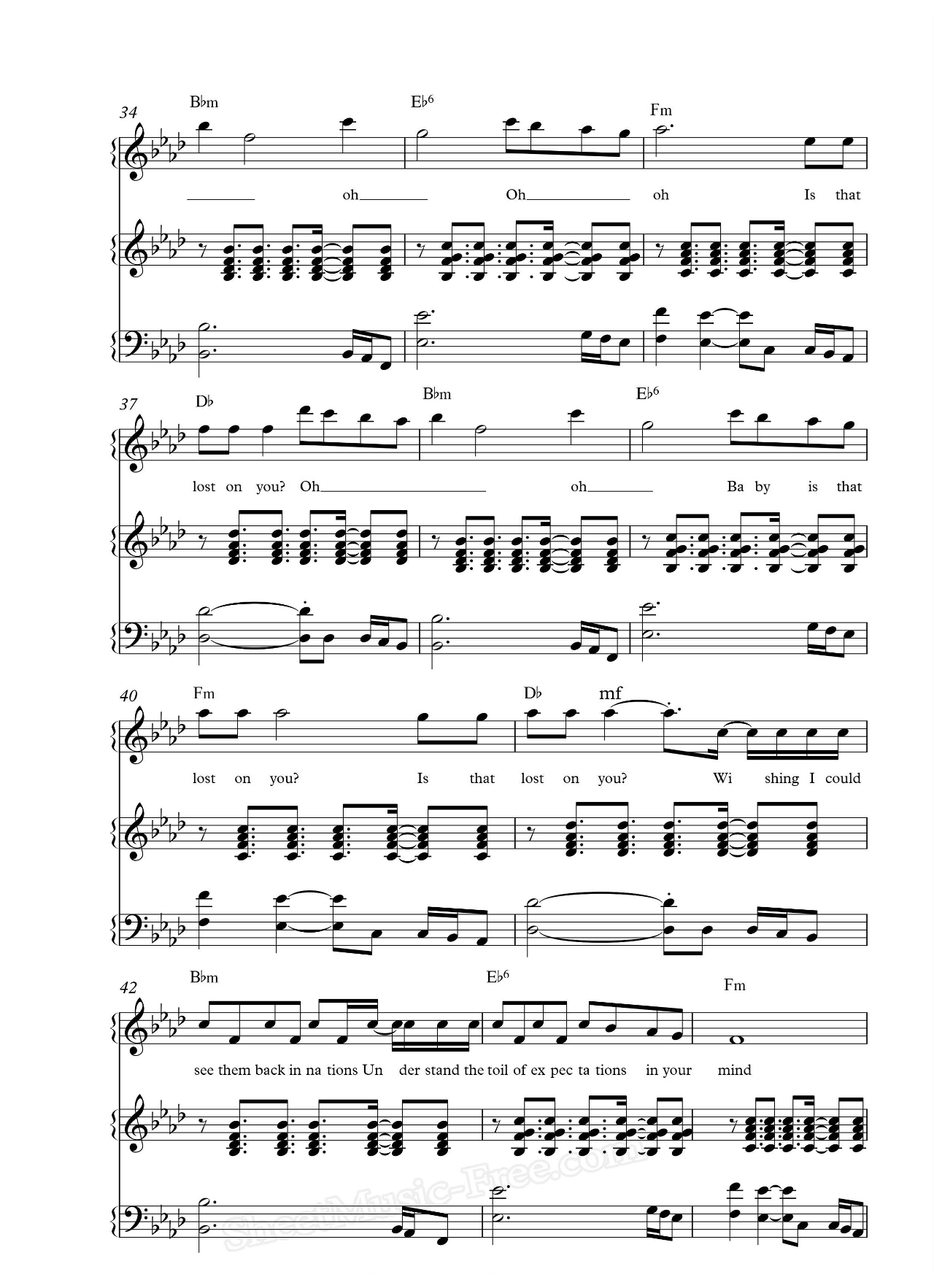 Lost On You sheet music 4